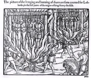 The Picture of the Hanging and Burning of Diverse Persons Counted for Lollards, in the First Year of the Reign of King Henry V, from 